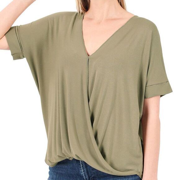 Rayon Span Crepe Layered Look - Draped Front - Picture 1 of 2